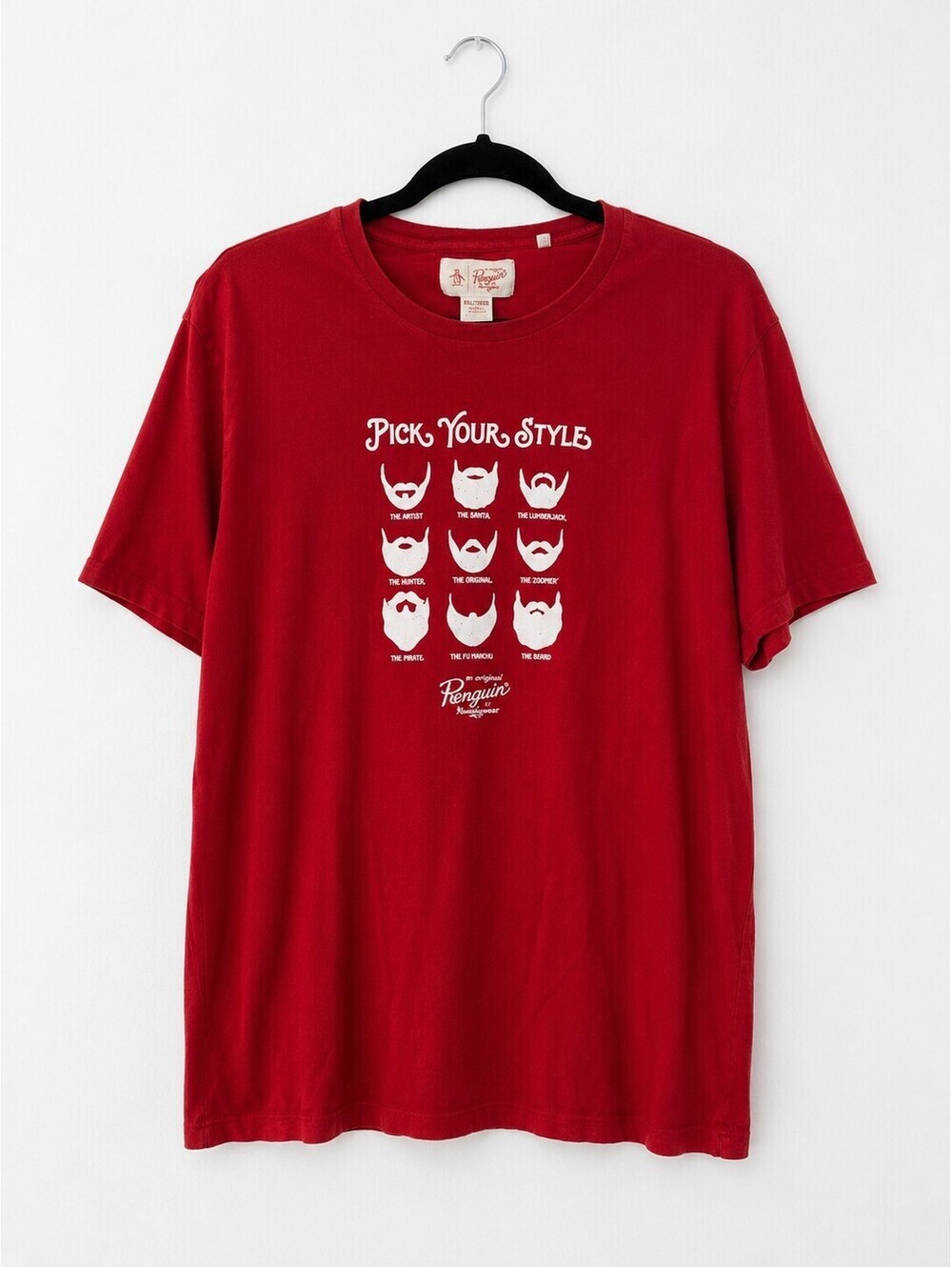 Original Penguin Pick Your Style Graphic T-Shirt Red XXL Casual Cotton Tee